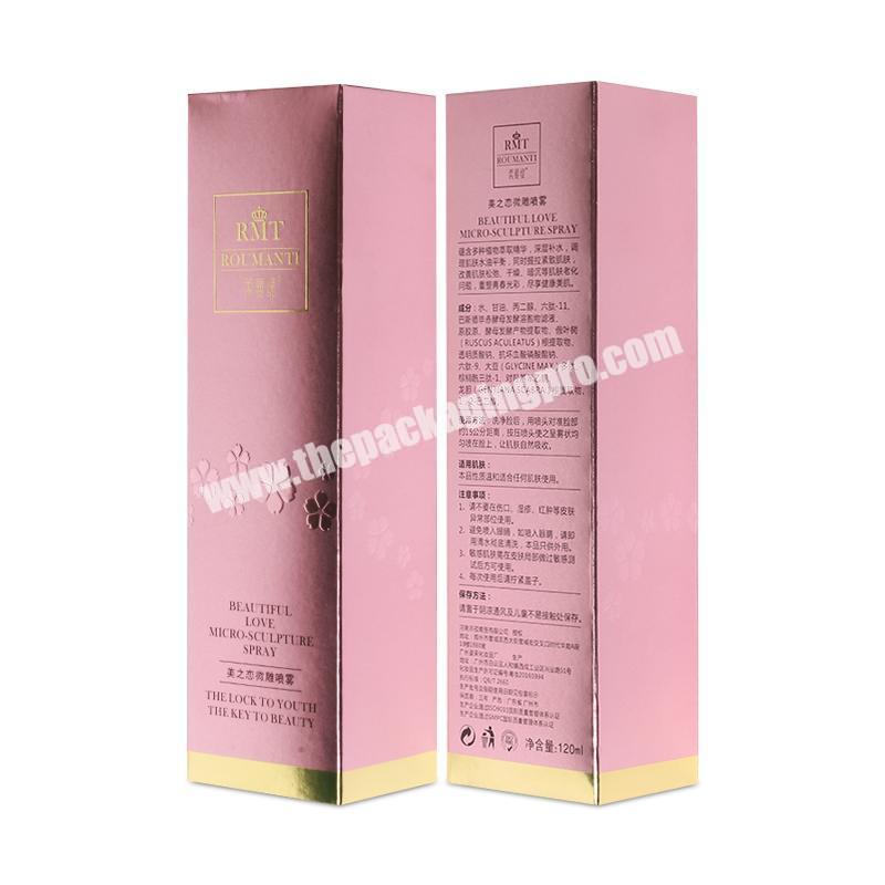 Custom Logo printed rectangular cosmetic paper packaging box for essence serum skin care bottles