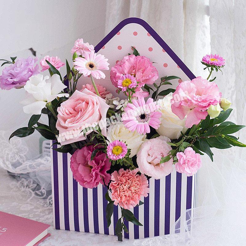 Creative Colorful Paper Cardboard Envelope Flower Gift Box For Roses Flowers Packaging Box