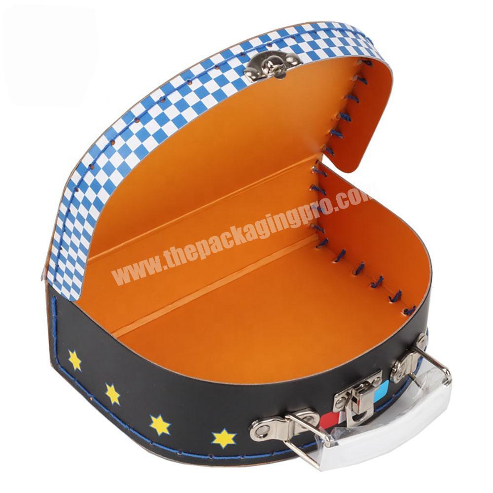 Creative car shaped paper suitcase kids cardboard suitcases Blue paper packaging gift box wholesale