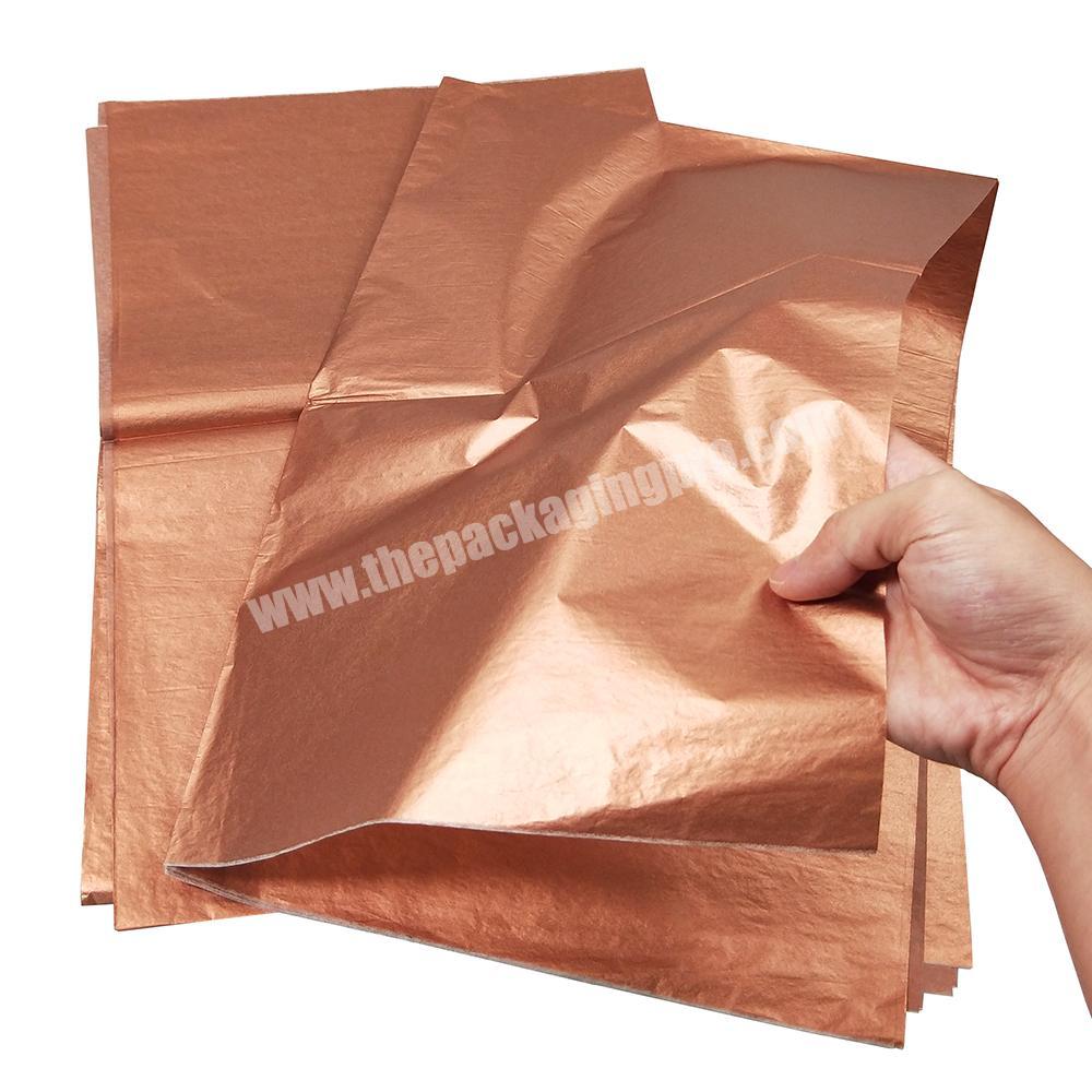 Custom 17 gram metallic rose gold gift wrap tissue  paper