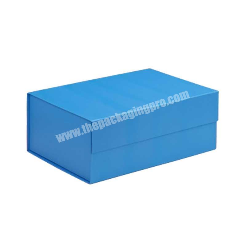 Custom A4 size magnetic closure light blue paper gift box no ribbon