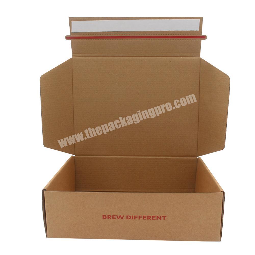 Custom Bespoke Brown Kraft Paper Cardboard Postage Parcel Drop Delivery Corrugated Shipping Mailing postal Boxes With Logo
