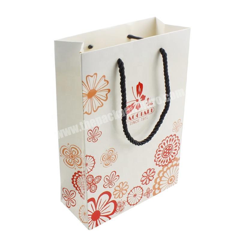 Custom Biodegradable Tie Ribbon Colored Shopping Paper Bags Logo Printed Customised Gift Bag With Paper