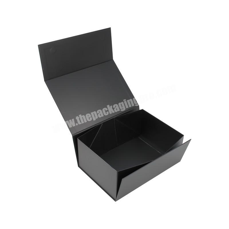 Custom Black Color Gold UV Spot Logo Collapsible Storage Folding Magnetic Gift Box