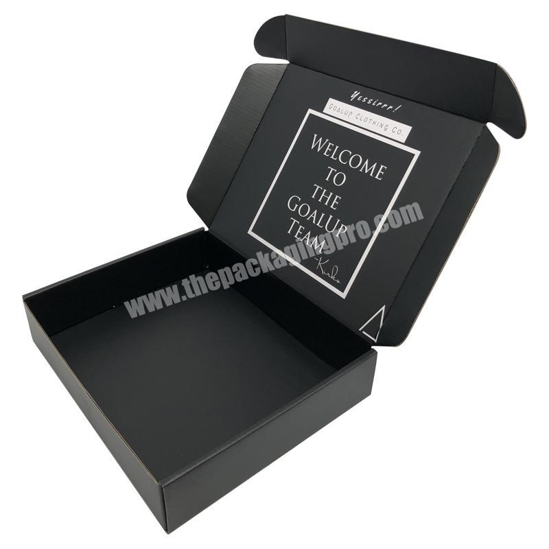 Custom Boxes with Logo for Apparel Cheap Matt Black Mailer Gift Packaging Recycled Mailing Boxes mailing Poly Apparel Paper Box