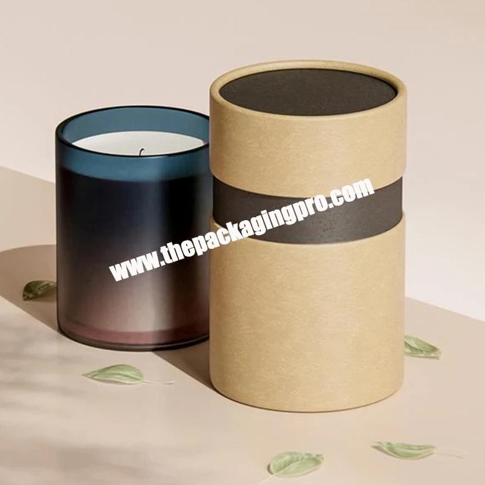 Customized Logo Cardboard Kraft Paper Round Tube Candle Jar Packaging Cylinder Box