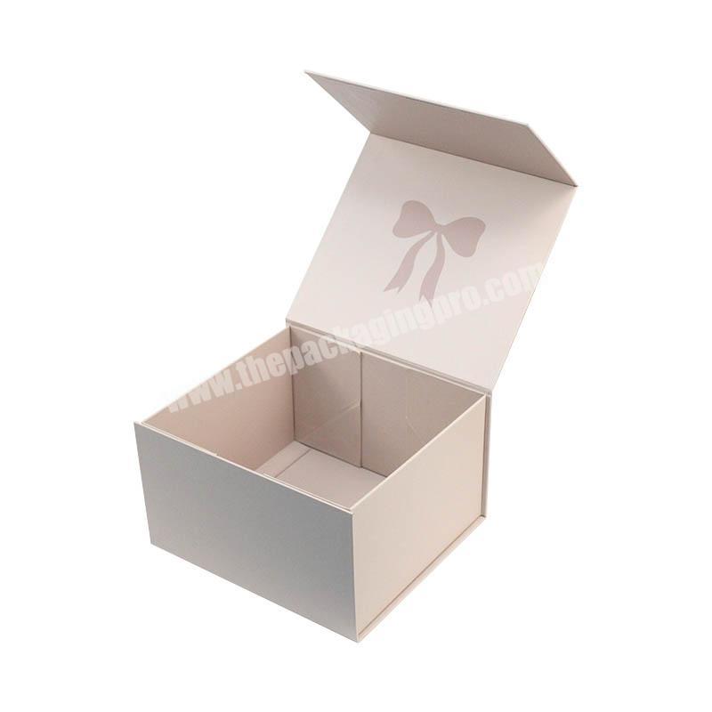 Custom Brand Lotus Root Pink Printing Collapsible box Magnetic Closure Rigid Paper Gift Box