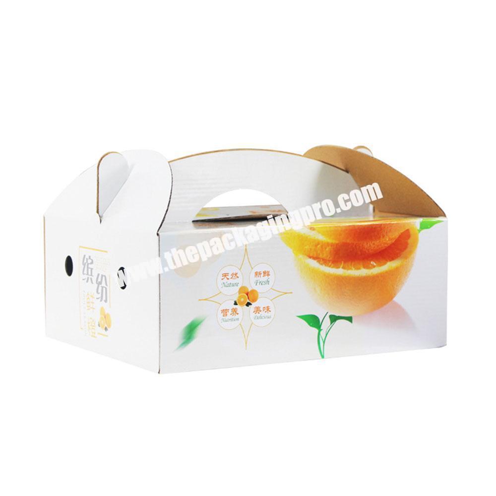 Custom Brand Printed White Corrugated Cardboard Fruit Paper Packaging Gable Retail Gift Box