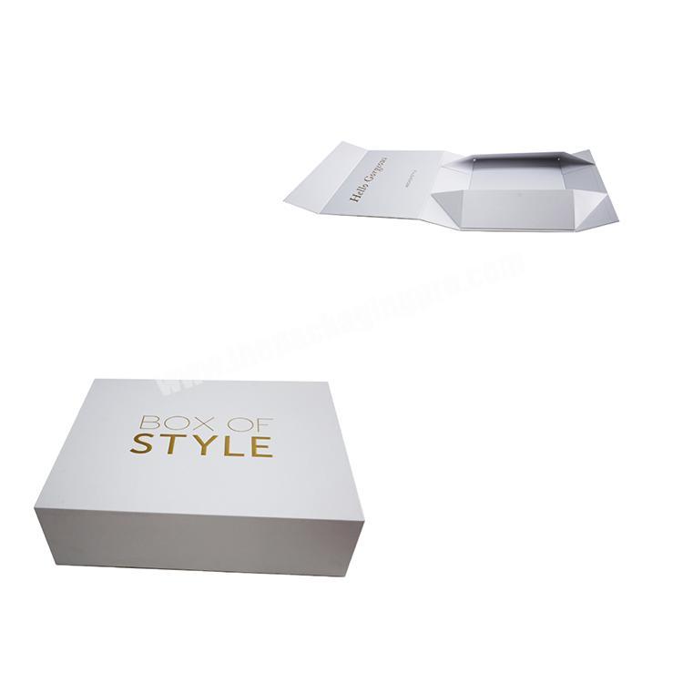 Custom Branding Matte Black Magnetic Closure Paper Gift Box Rectangular Folding Clothing Packaging