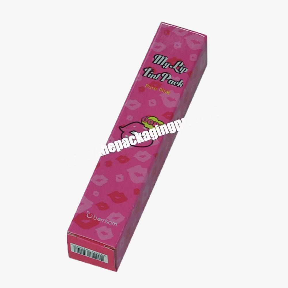 Custom CMYK Printing Ivory Paper Cosmetic Lip Stick Makeup Lipgloss Packaging Paper Boxes