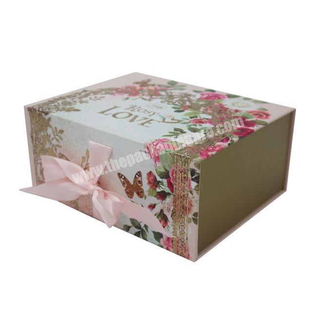 Custom Children Shoe Clothing Wedding Dress Box Luxury Shirt Garment Packaging Boxes Card Board Gift Box With Ribbon Closure