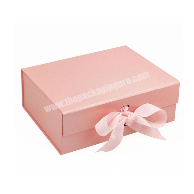 Custom Color Size Design Logo Printed Luxury Paper Cardboard Folding Boxes Packaging Pink Black Magnetic Closure Gift Box