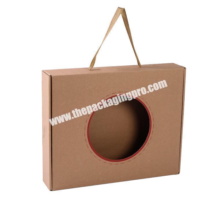 High quality custom corrugated cardboard printable shoe box packaging paper gift box with handle