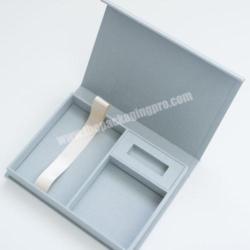 Custom Design Blue Magnetic Women Lingerie Foam Paper Shipping Boxes Bra Gift Box Underwear Clothing Packaging