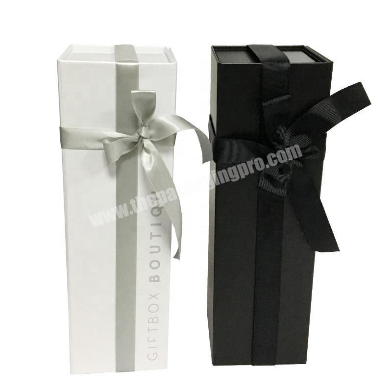 Custom Design Foldable Magnetic Ribbon Closure Boxes Flat Fold Cardboard Gift Box