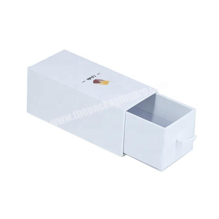 Custom Design Logo Printed Cardboard Paper Handle Drawer Box Gift Packaging Sliding Box With Ribbon