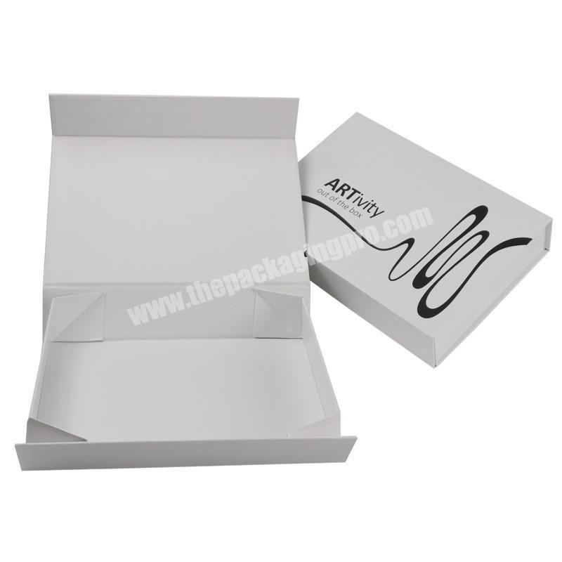 Custom Design Luxury White Color Paper Cardboard Gift Packaging Magnetic Folding Box for Packaging