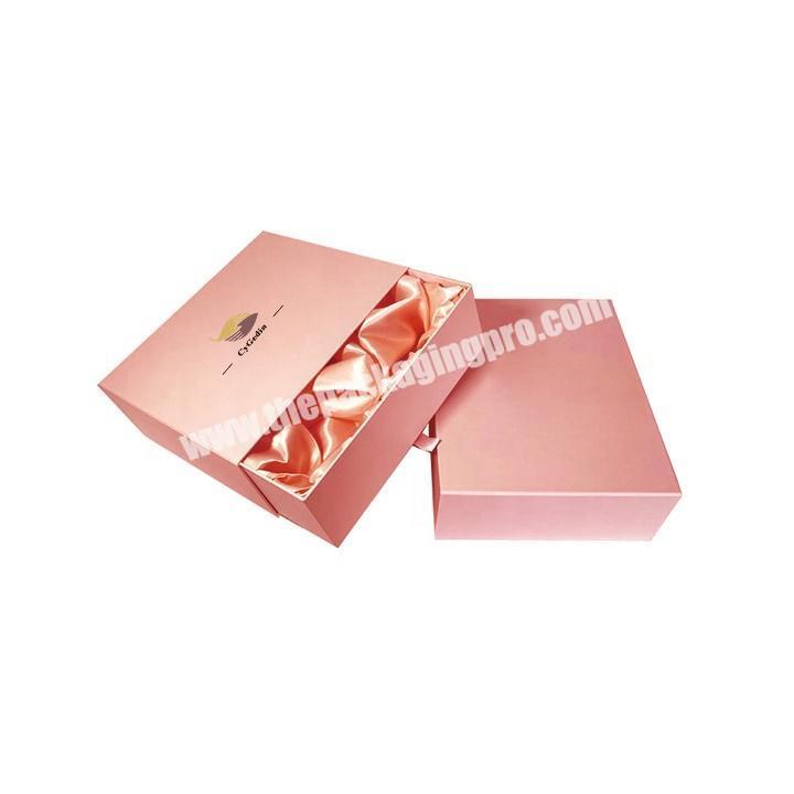 Wholesale Custom Logo Printing Drawer Rigid Cardboard Gift Packaging  Paper Box for CosmeticsLipstick with Silk Satin Insert