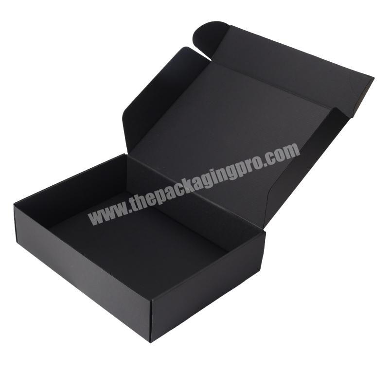 Custom Eco Friendly Shirt Apparel Shipping Cardboard Paper Boxes Black Corrugated Box For Clothing and Shoe Packaging