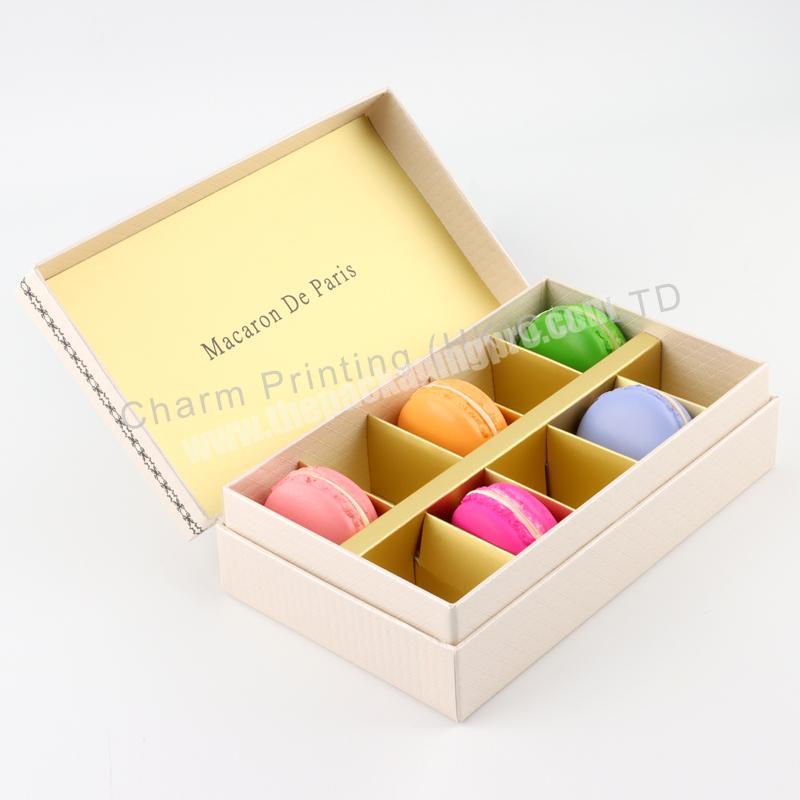Custom Fat Blue Baking Divided Macarons Paper Box With Divider