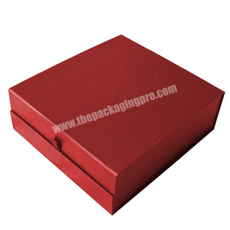 Custom Foldable Packaging Magnet Paper Boxes Red Cardboard luxury Magnetic Folding Gift Box