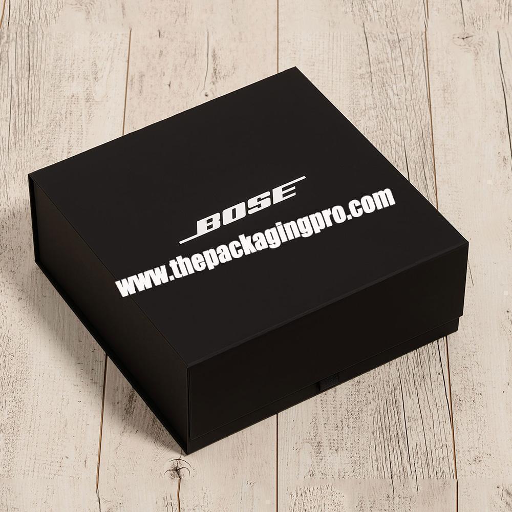 Custom Folding Black Magnetic Closure Rigid Cardboard Paper Packaging Luxury Gift Present Boxes