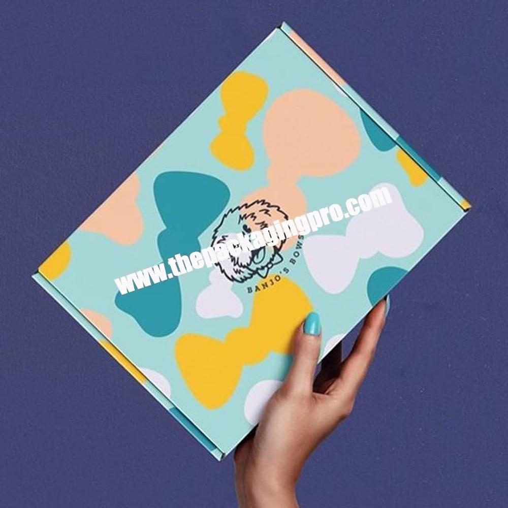 Custom Full Color Print  Corrugated Paper Cosmetic Hair Extensions Gift Packaging Mailer Shipping Box