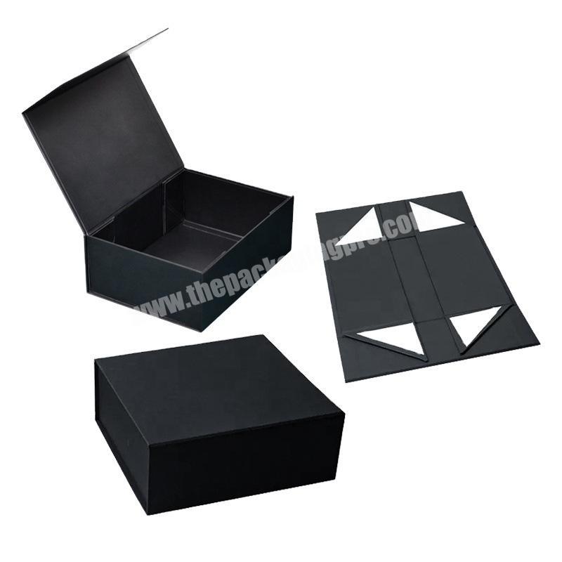 Custom Gift Box Luxury Black Cardboard Paper Packaging Gift Box Wedding Bridesmaid  Foldable Magnetic Gift Box