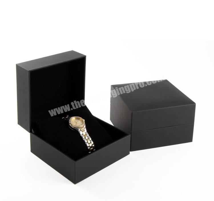 Custom High-End Elegent Classical Black Pu Leather Pair Watch Gift Boxes
