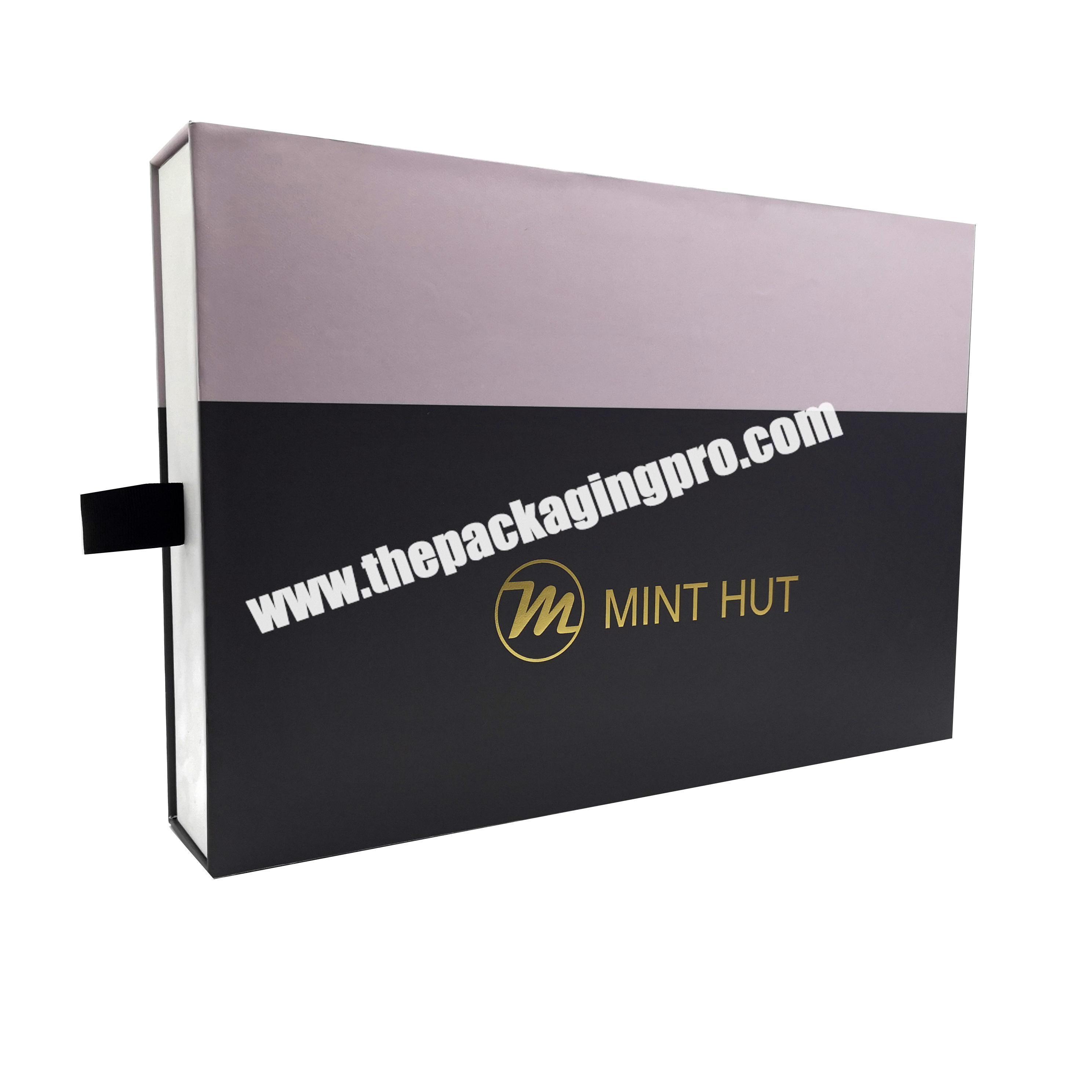 Custom High Quality Coated Paper Luxury Packaging Black And White Drawer Rigid Gift Boxes