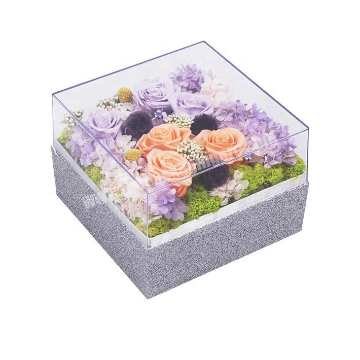 Custom High Quality Square Cardboard Special Paper Flower Box Flower Packaging Wholesale with Clear Lid Accept,accept Cygedin