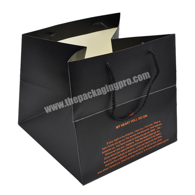 Custom Hot Stamping Printed Logo Luxury Famous Brand Gift Paper Bags With Ribbon Handles For Retail Store Shopping