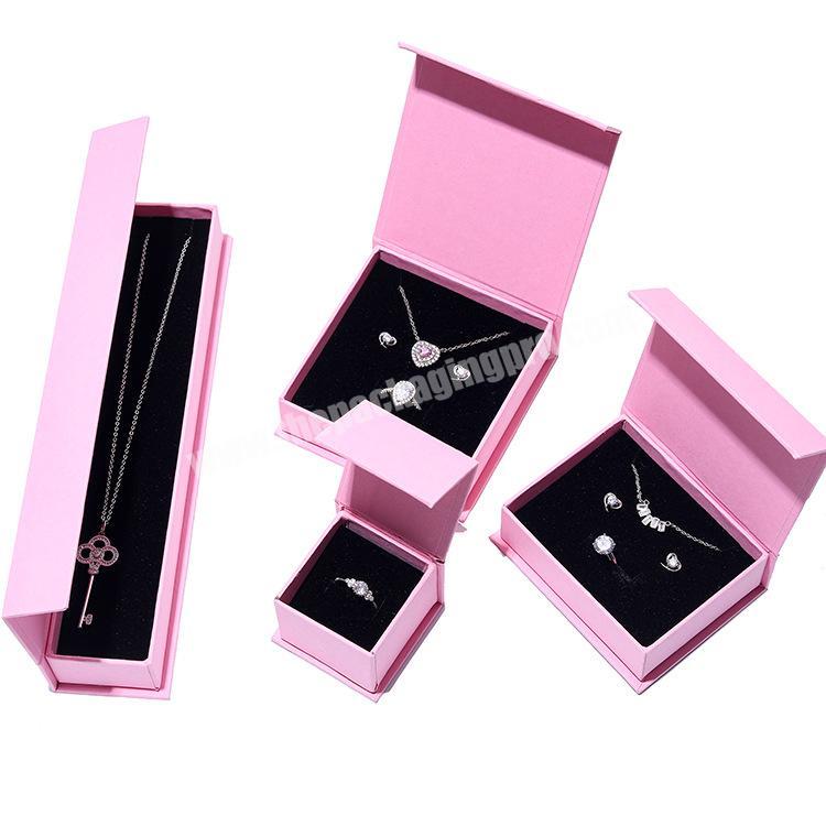 Custom Jewelry Packaging Box with Logo Design printed Cardboard Flip Top Jewelry Set Packing  Boxes