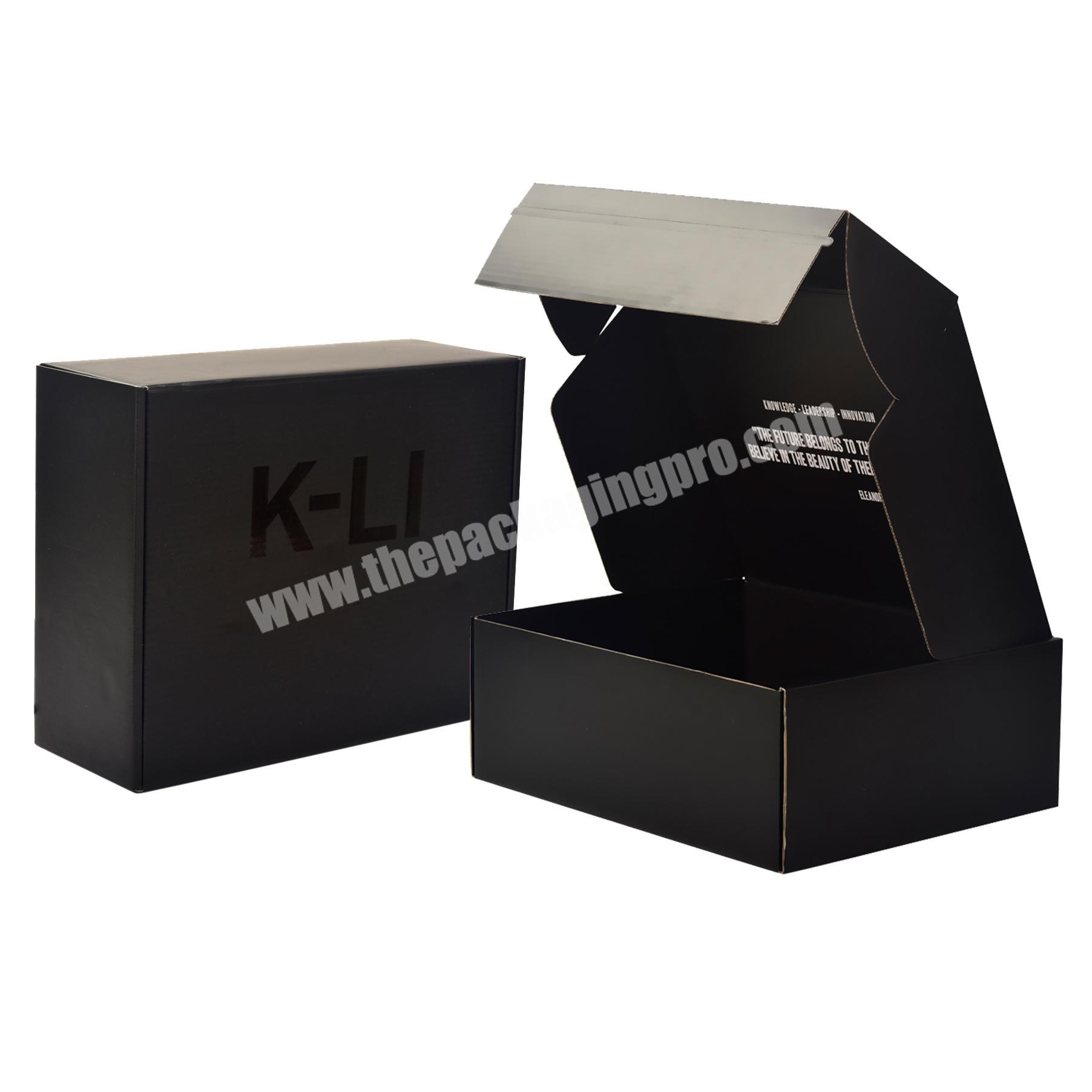 Custom Large Black Foldable Tear Strip Shipping Boxes Packing Box Cardboard