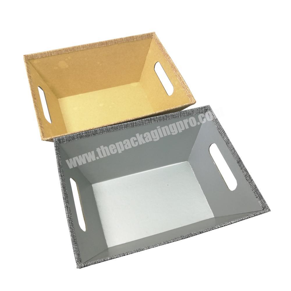Custom Light browngray Special cardboard display tray with handle