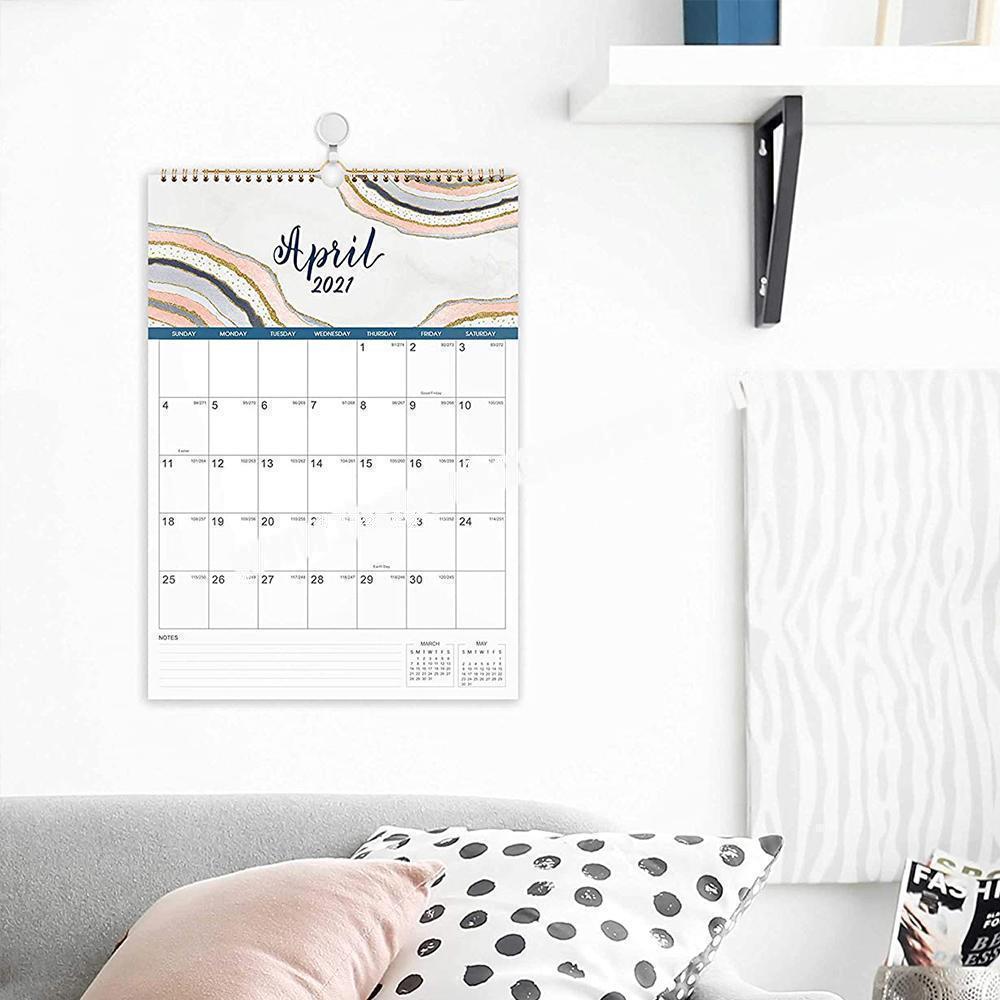 Custom Logo CMYK Printed  Wall Hanging Monthly Desk Spiral Office Calendar Planner wholesaler