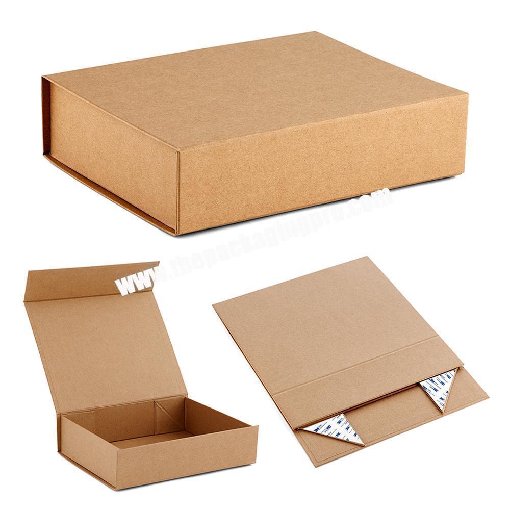 Customized Logo Cardboard Packaging Foldable Kraft Magnetic Book Shape Rigid  Paper Gift Boxes
