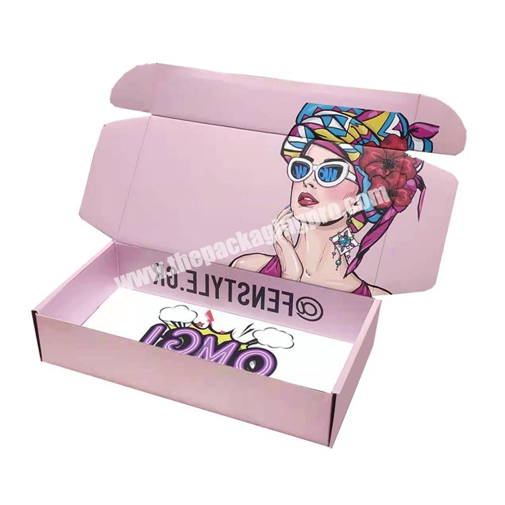 Custom Logo Customized  Small Mailers Printing Black White Pink Shipping Boxes