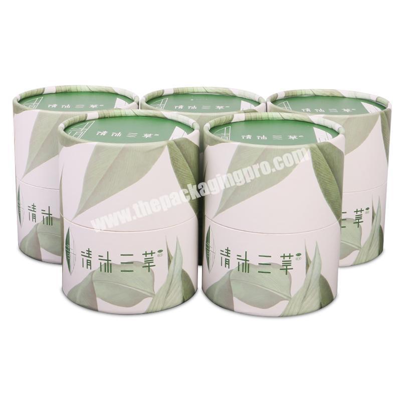 Custom Logo Eco Friendly Kraft Paper Cylinder Packaging Tube Box For Tea BallHerbsCoffeeSnacksFood Round Packaging