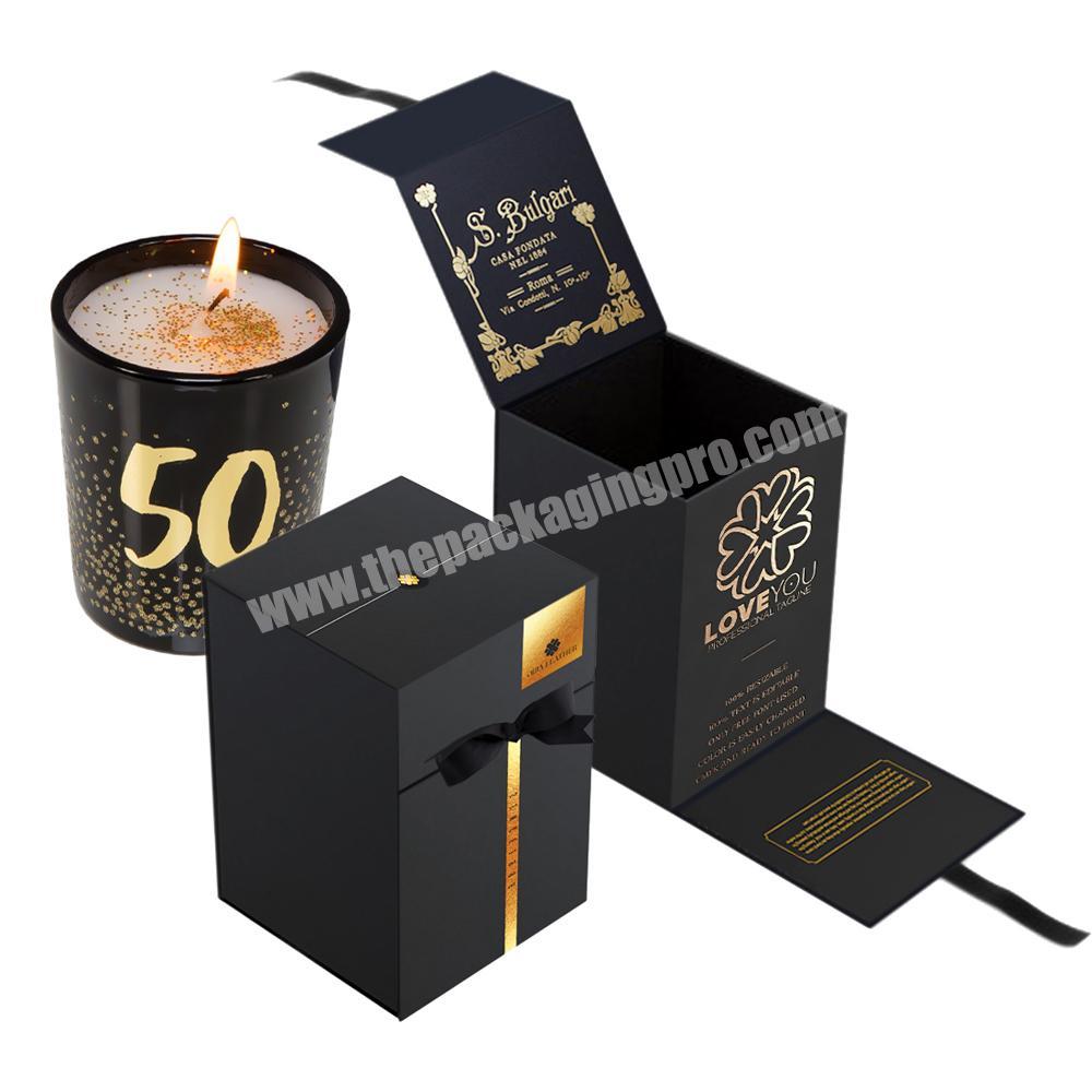 Custom Logo Glass Candle Jars Package Candle Box Packaging Luxury With Ribbon