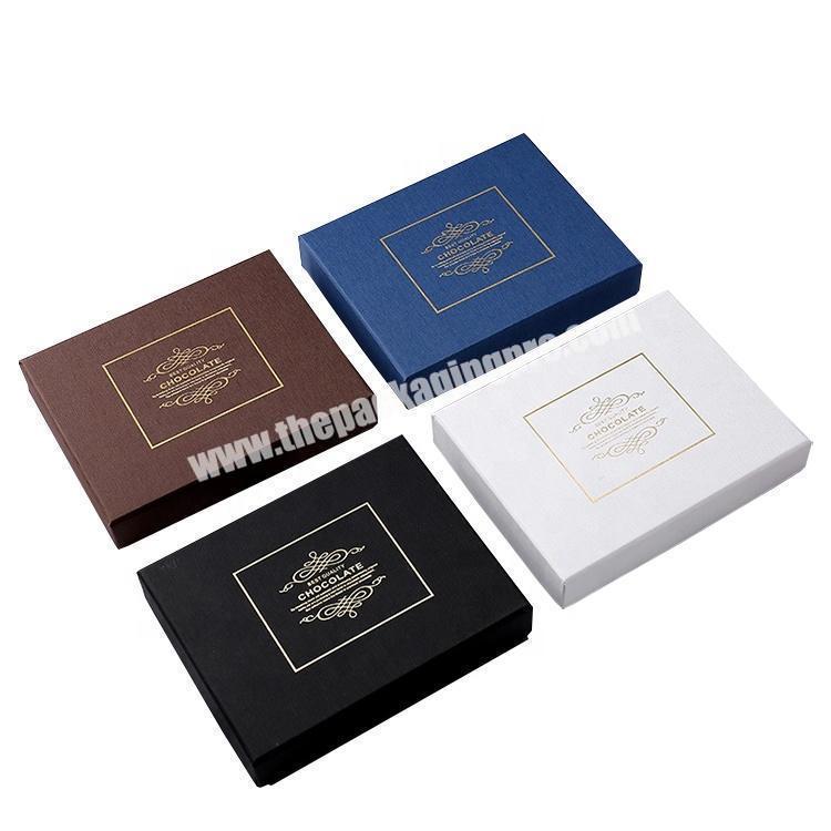 Custom Logo Lid and Base Boxes Packaging Gold Foil Blister Insert Candy and Chocolate Bar Packaging Box