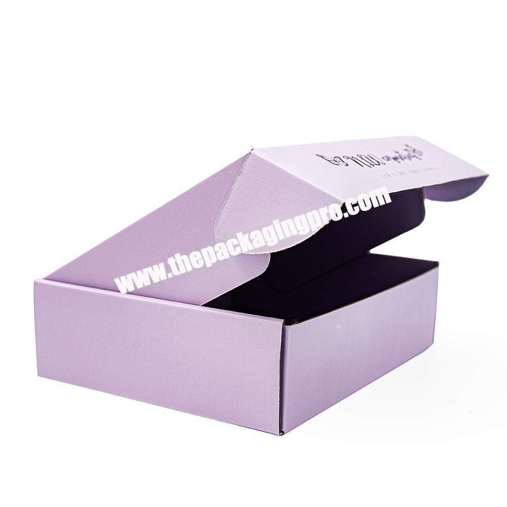 Custom Logo Light Purple Eco Friendly Corrugated Paper Packaging Mailing Shipping Box