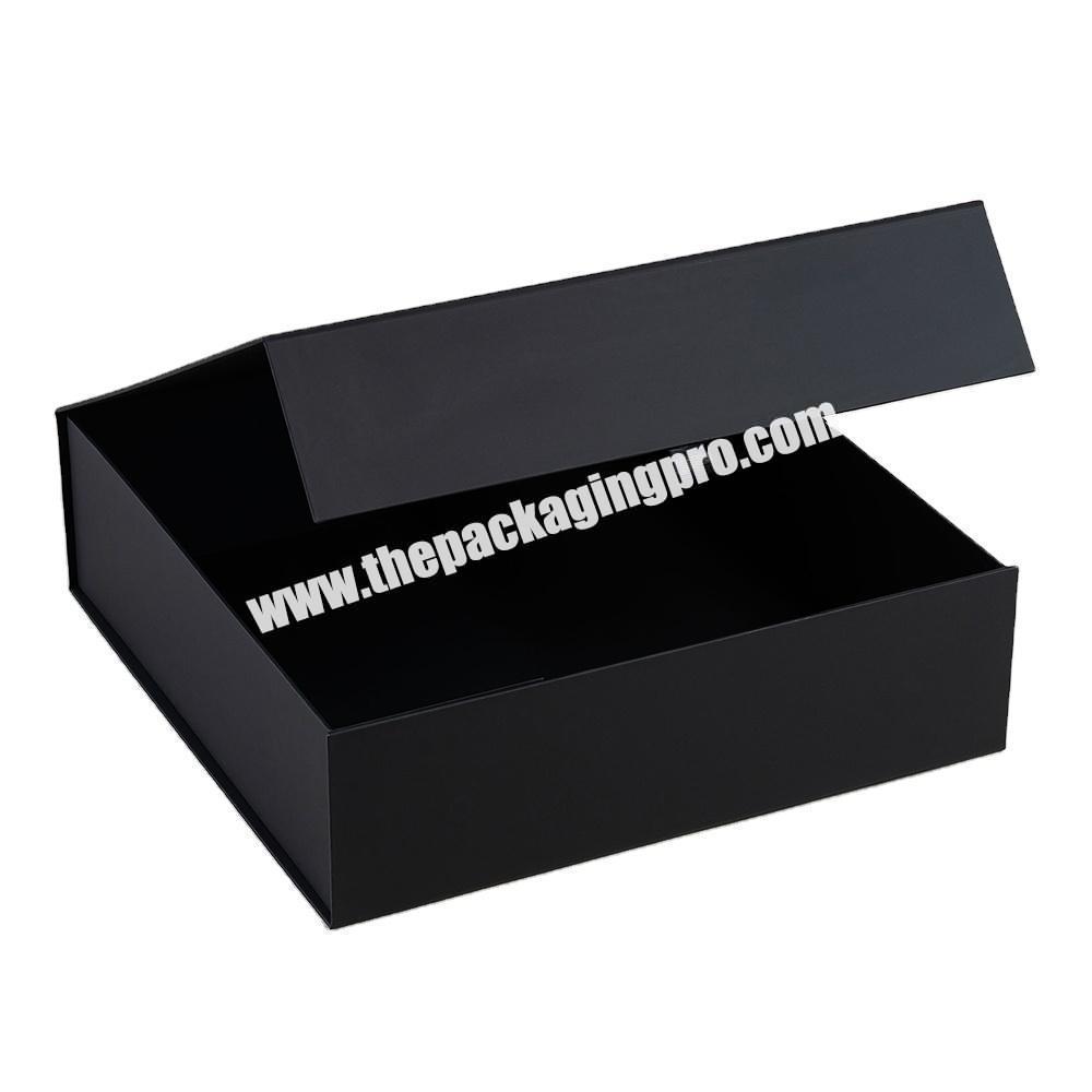 Custom Logo Luxury Black Cardboard Packaging Folding Magnet Rigid Paper Keepsake Gift Boxes