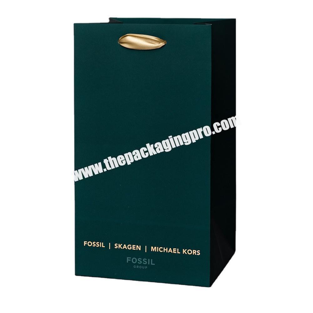 Custom Logo Luxury Black Paper Perfume Packaging Gift Shopping Bag Paperbag In Small MOQ