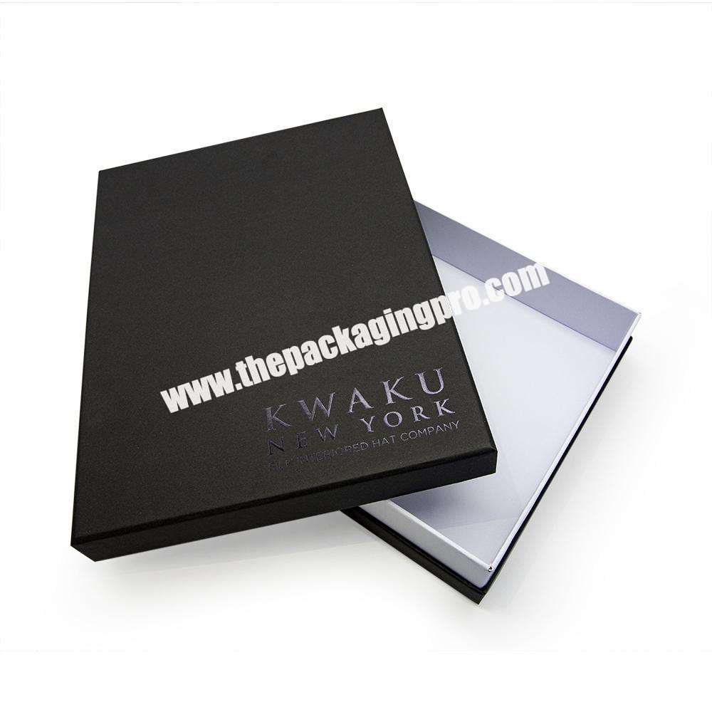 Custom Logo Luxury Black Rigid Cardboard Packaging Paper Gift Box With Lid And Based