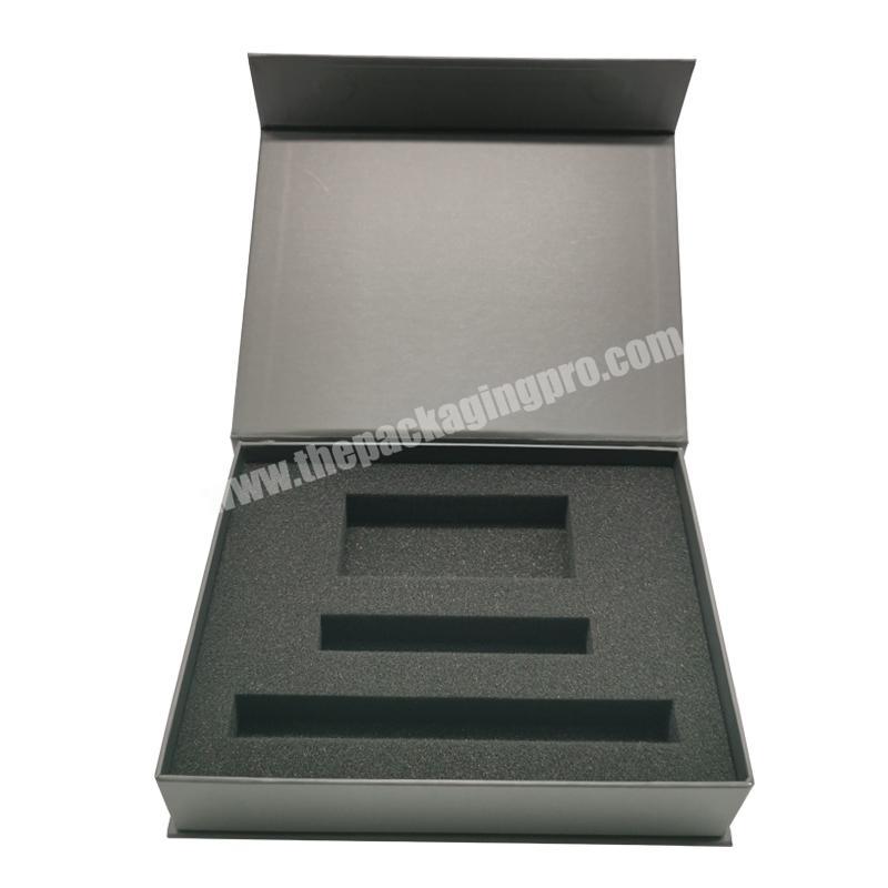 Custom Logo Luxury Black Rigid Magnetic Closure cosmetic makeup beauty sponge boxes with insert