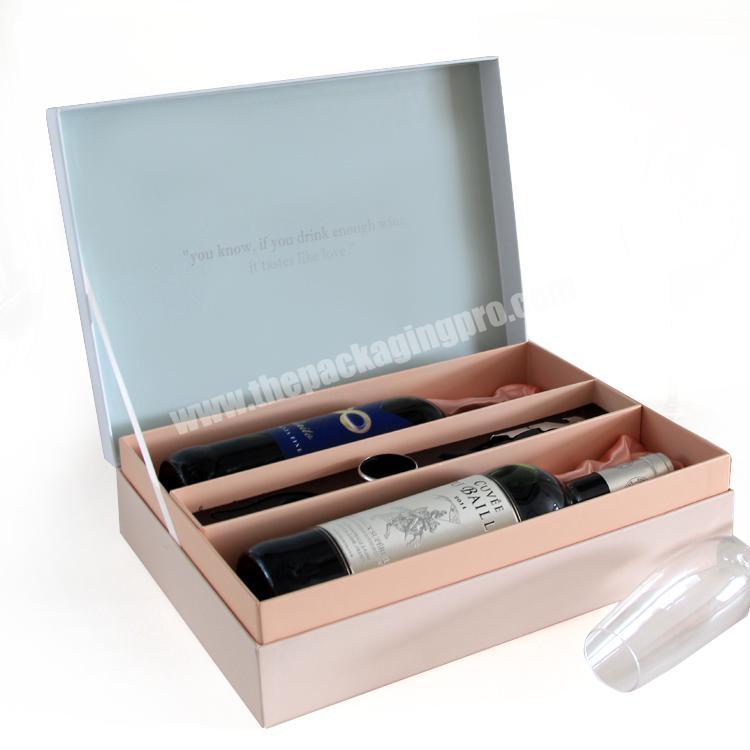 Custom Logo Luxury Empty Premium Luxury Rigid Cardboard Paper Packaging Gift Box For Wine Glass