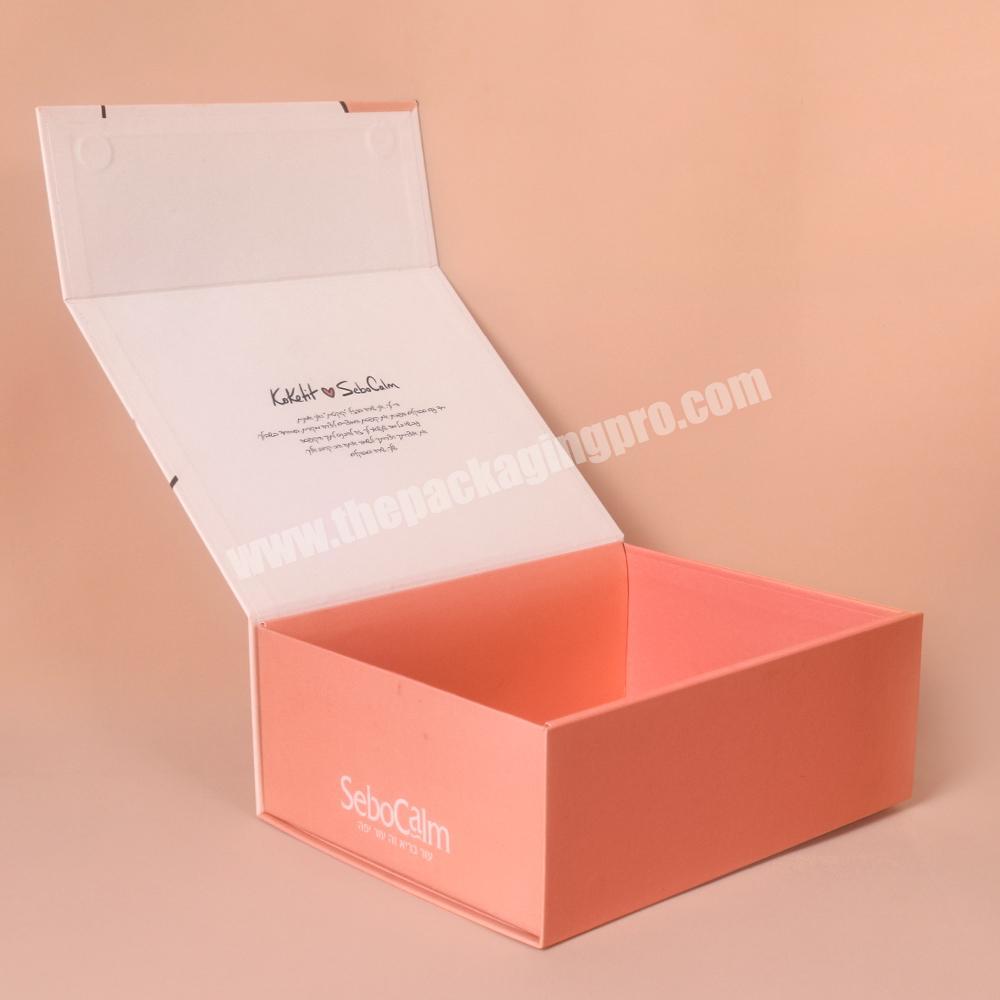 Custom Logo Luxury Folding Human Pink Paper Magnetic Plain Closing Logo Customize Hair Extension Wigs Product Packaging Box