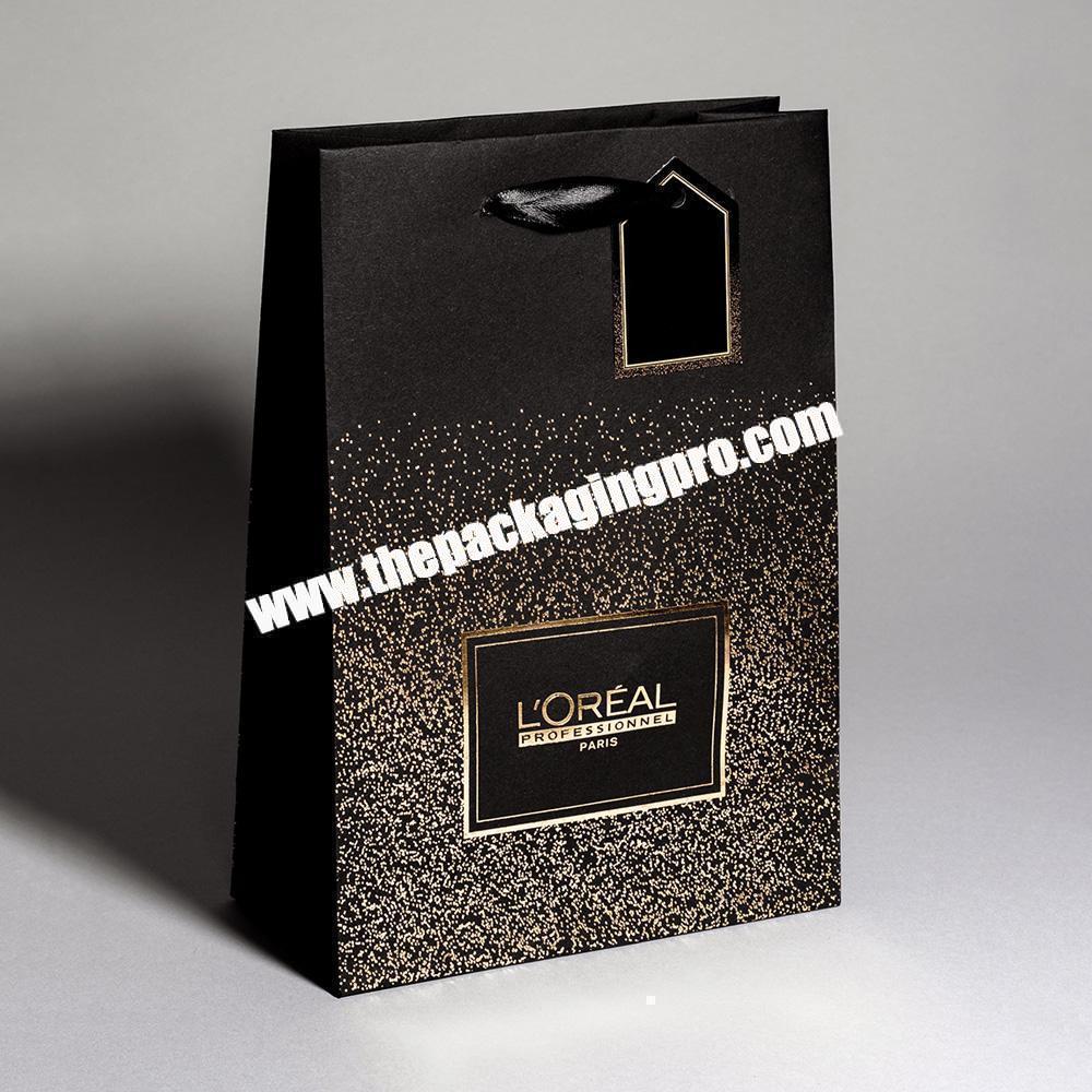 Custom Logo Luxury Paper Packaging Ribbon Closure  Favour Gift Shopping Bag Paperbag