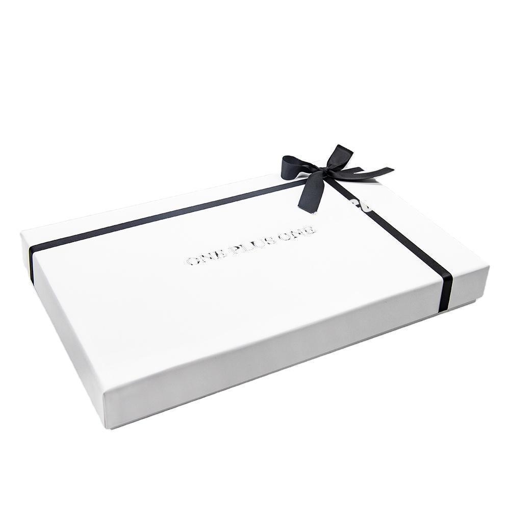 Custom Logo Luxury White Cardboard Paper Packaging 2 piece Removable Lid Rigid Gift Box
